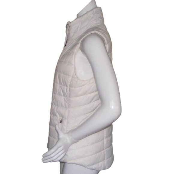 CALVIN KLEIN Puffer Vest, M, Winter White, Sherpa collar, Zipper front/flap - Picture 9 of 12